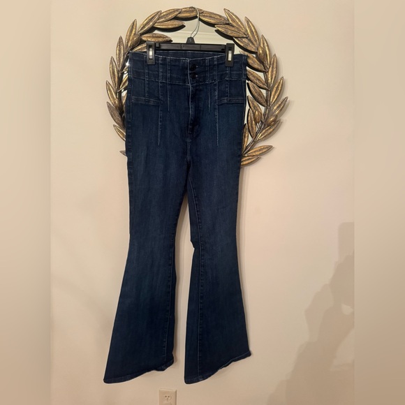 Jayden Free People We Dark Blue Flare bell bottom  Jeans - Picture 4 of 4